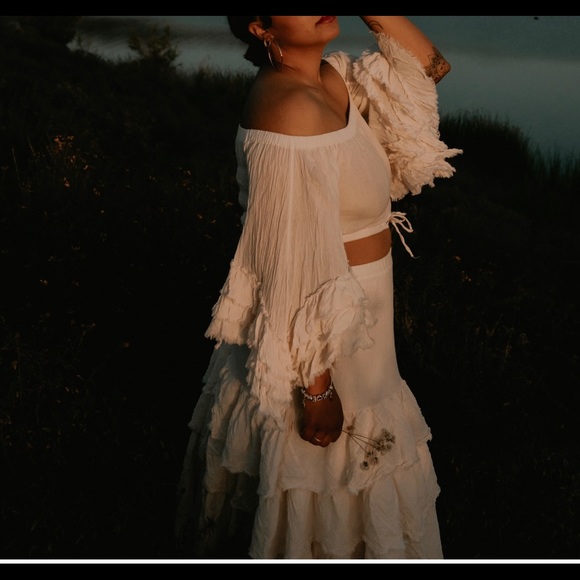 Cream BOHO skirt set - Picture 2 of 3